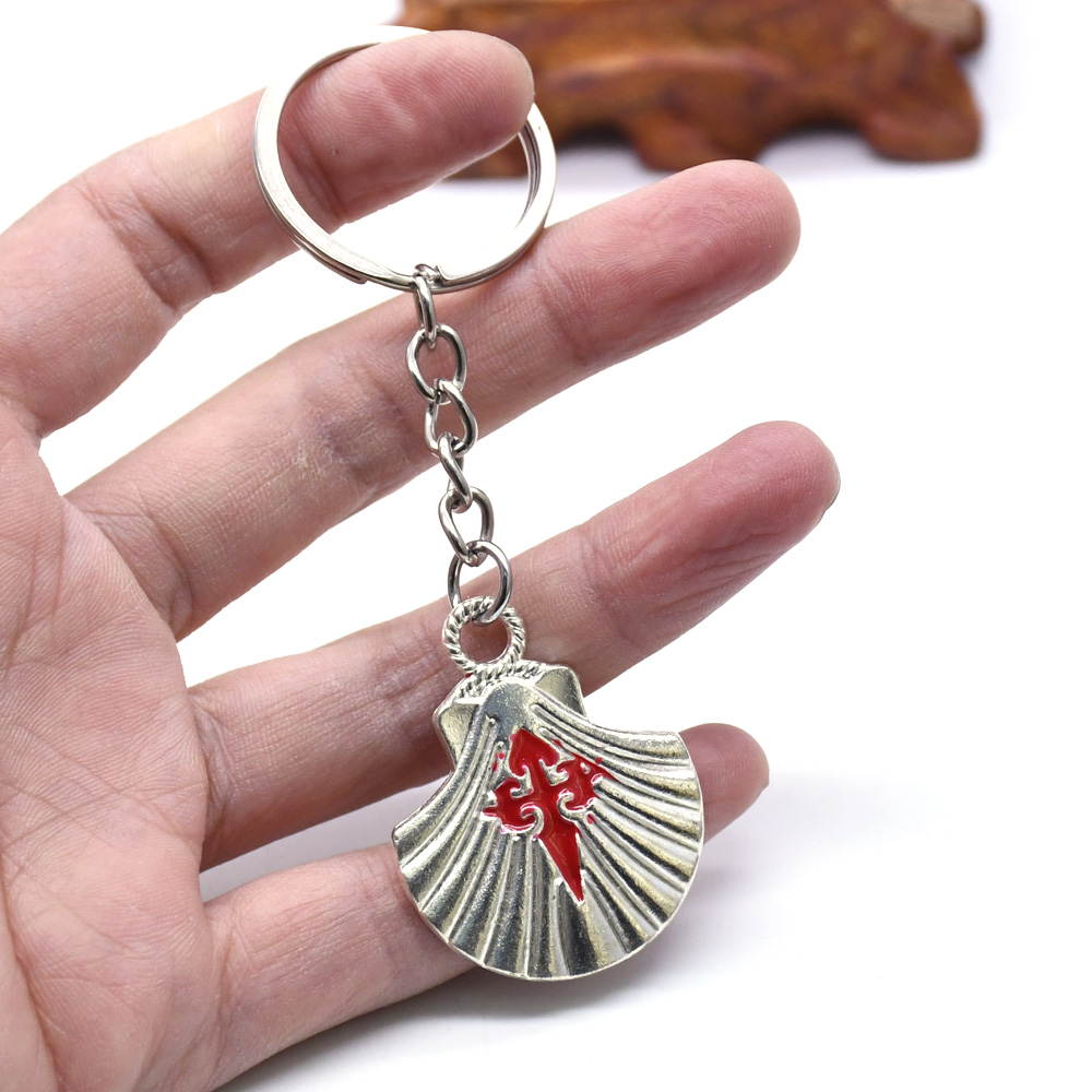 European Holy relic Santiago Seashell Cross keychain pendant, Church gift Application Scenario