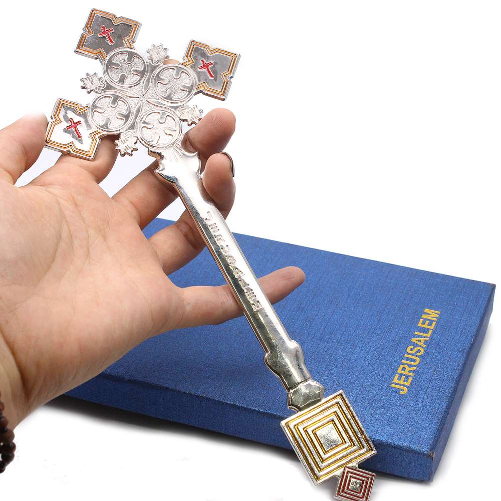 Holding a cross, JERUSALEM, Israeli Catholic religious prayer ceremony items and gifts undefined