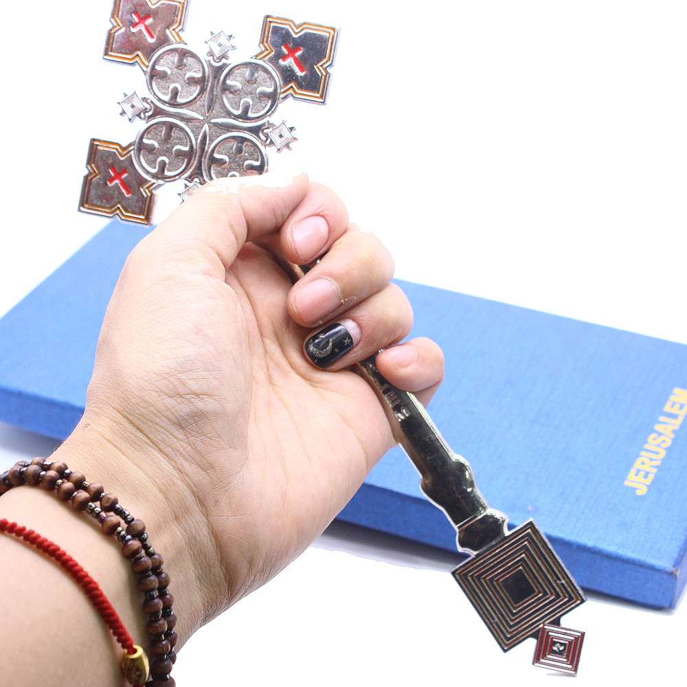 Holding a cross, JERUSALEM, Israeli Catholic religious prayer ceremony items and gifts Specification image