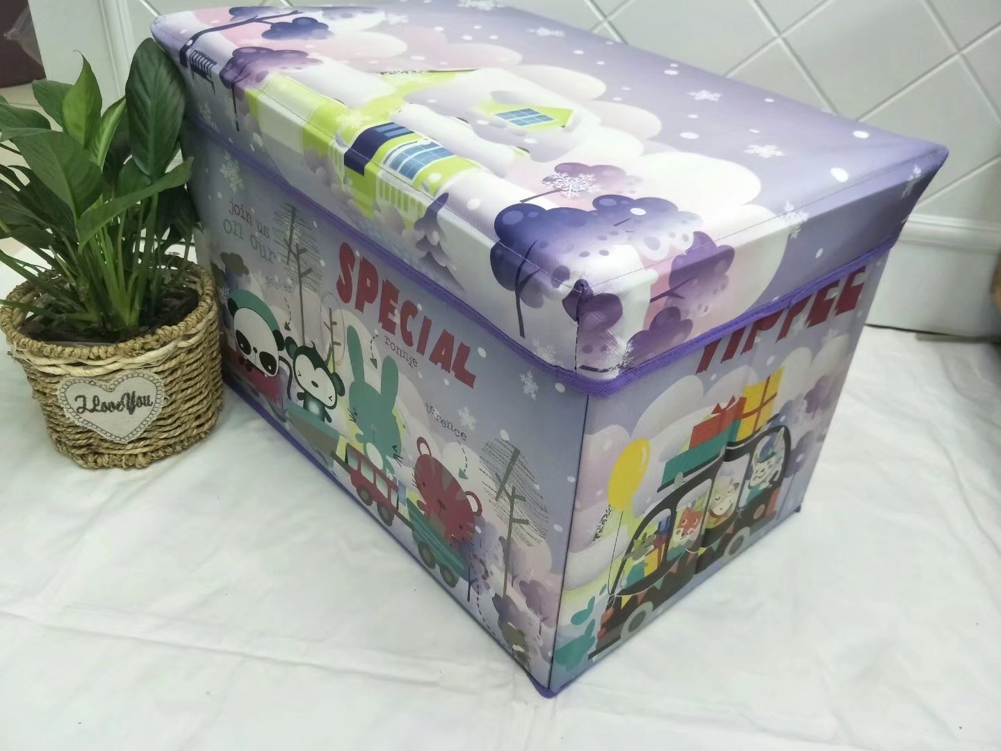 覆膜无纺布收纳凳，加强凳，牛津布百纳箱，收纳盒产品图