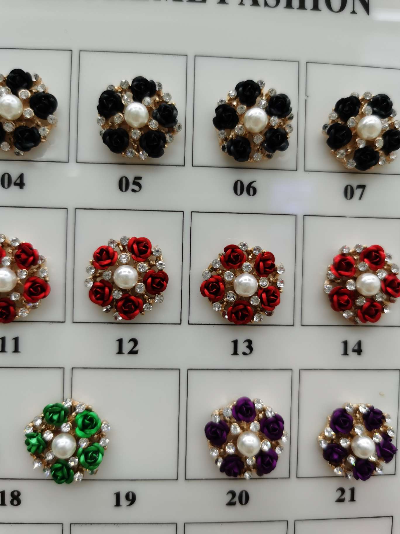 乔日辅料玫瑰花纽扣 合金扣 水钻扣 辅料配件 服饰配件