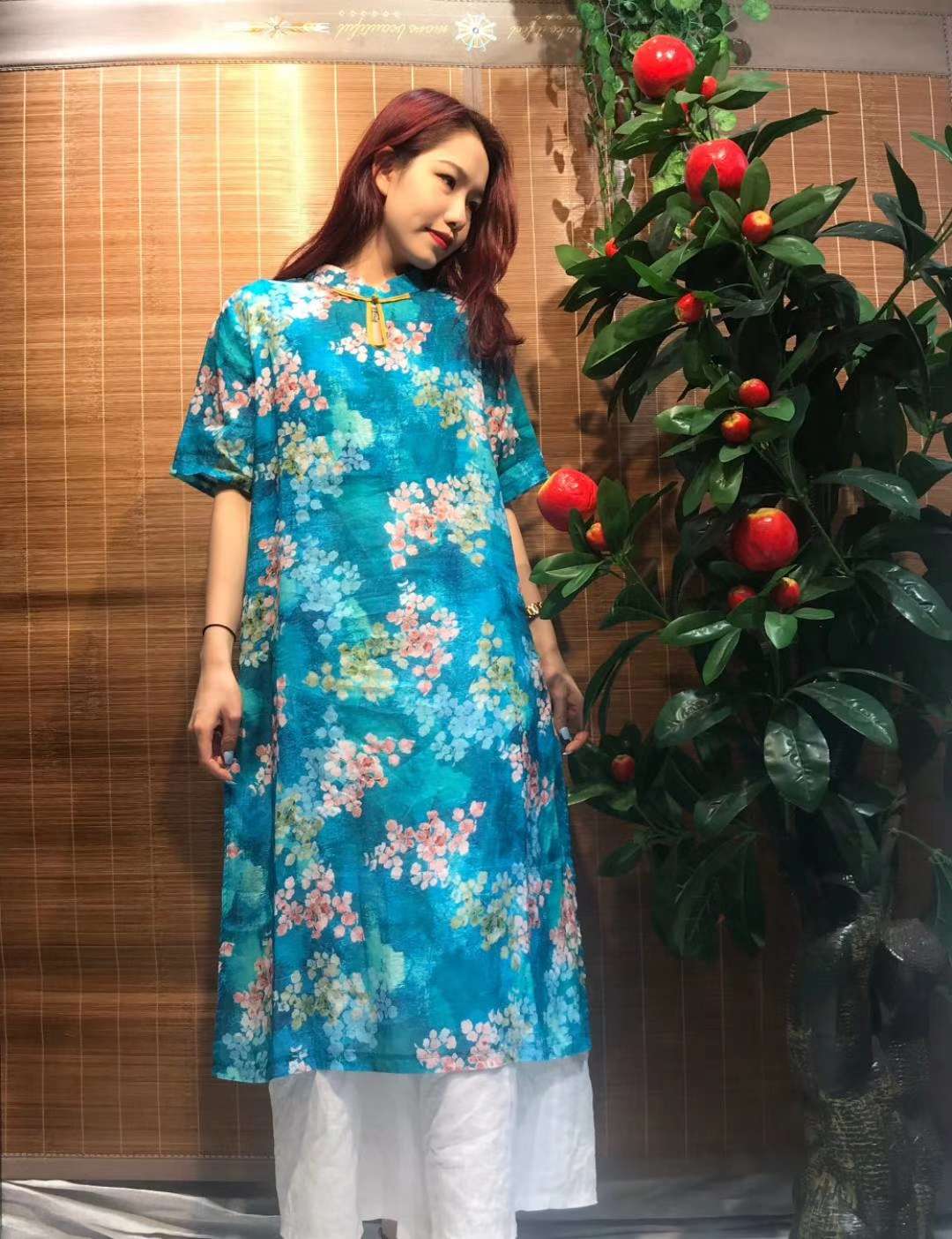复古中国民族风棉麻套装女装夏季时尚印花阔腿裤两件套裙文艺
