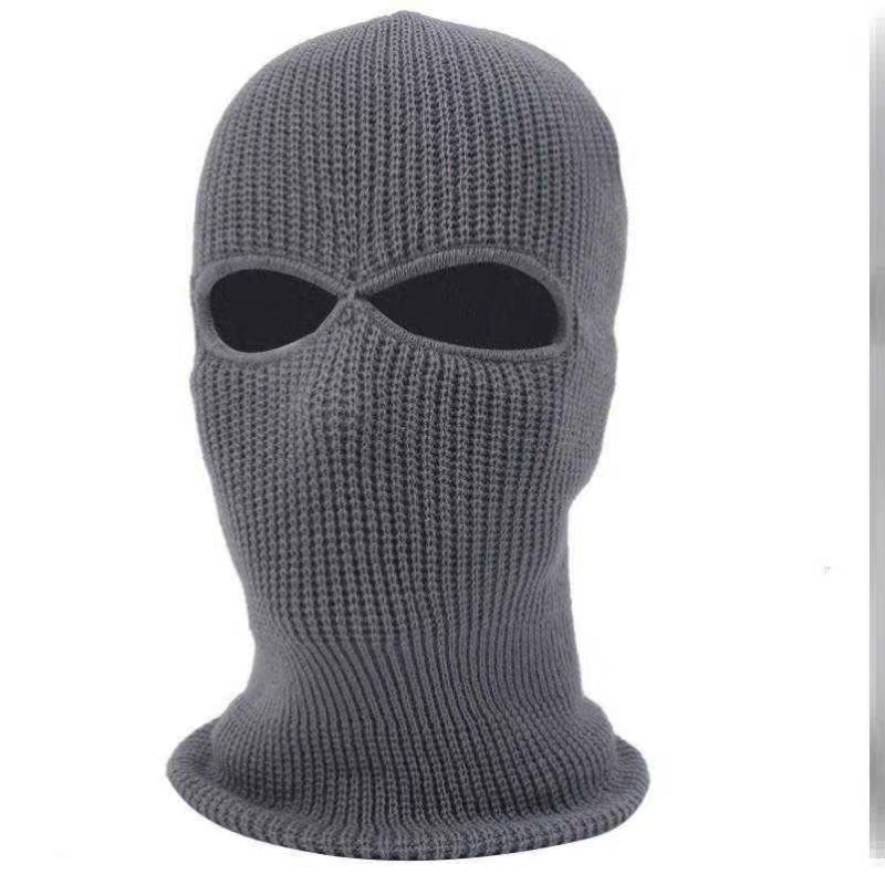 Keep warm in autumn and winter, leaky mouth and protect against cold in winter. Outdoor wool cap three holes face dust thumbnail