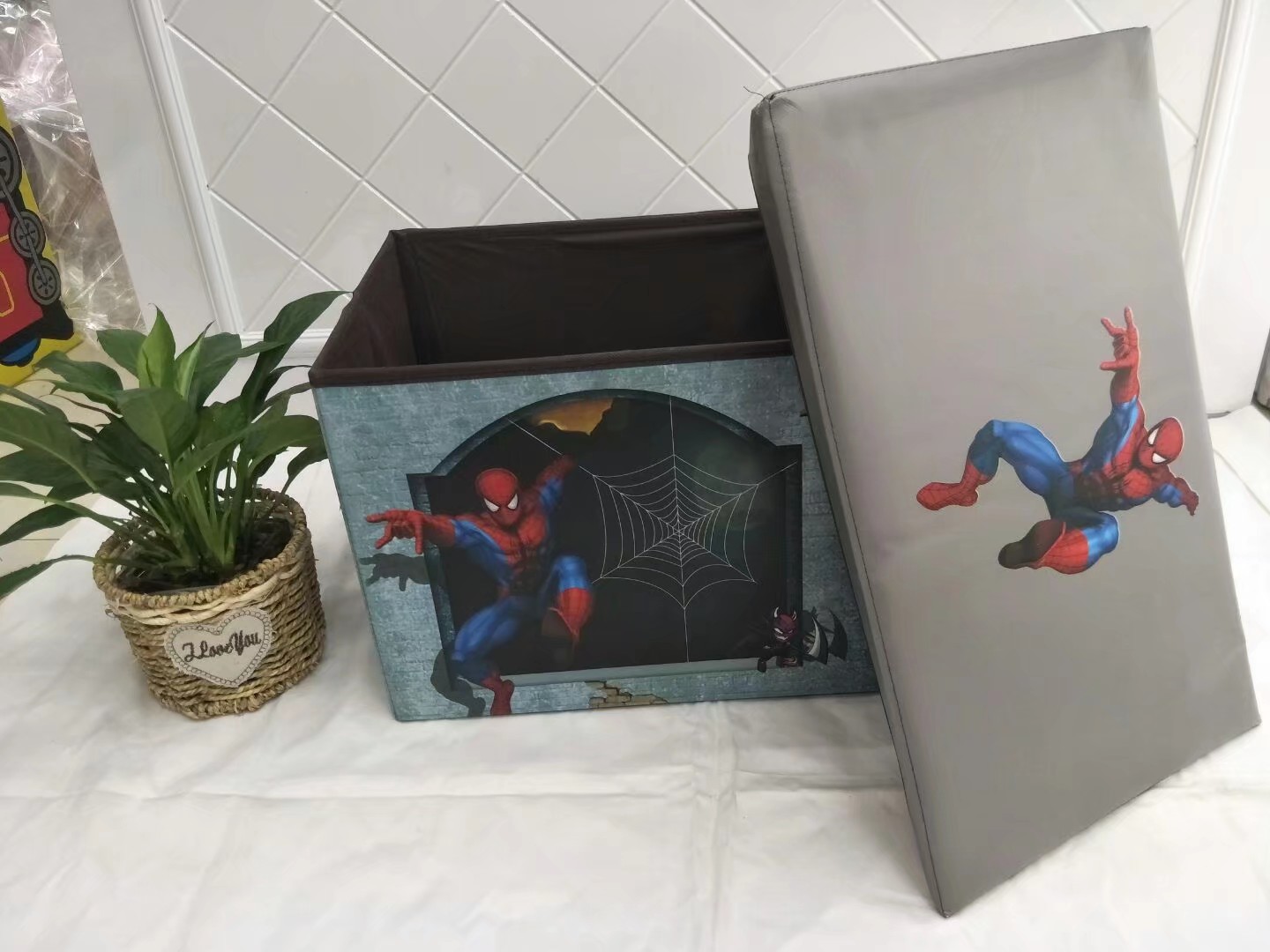 覆膜无纺布收纳凳，加强凳，牛津布百纳箱，收纳盒细节图