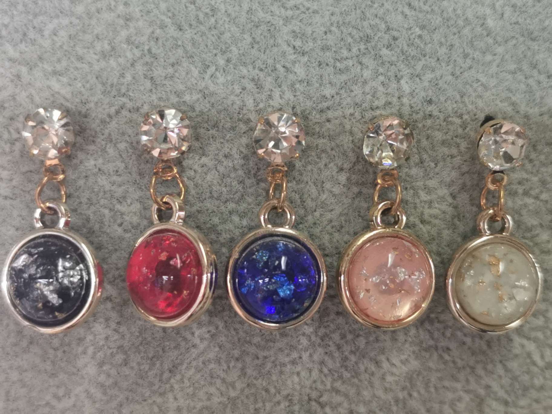 单吊彩粉项链坠子DIY饰品配件