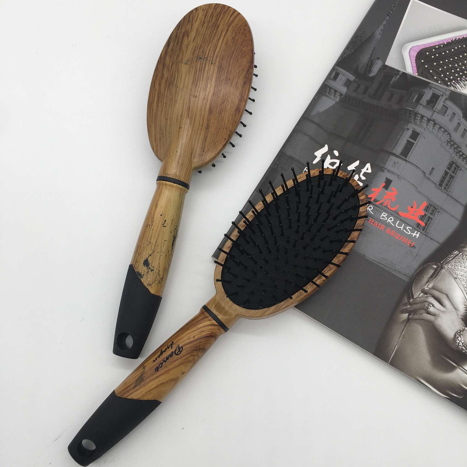 Custom wood grain comb health care massage comb rubber comb boutique comb gift comb airbag comb hair tools hair products thumbnail