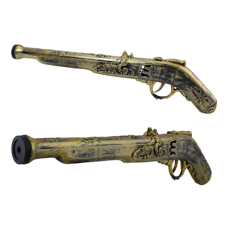 火石枪古铜色 万圣节道具 海盗枪细节图