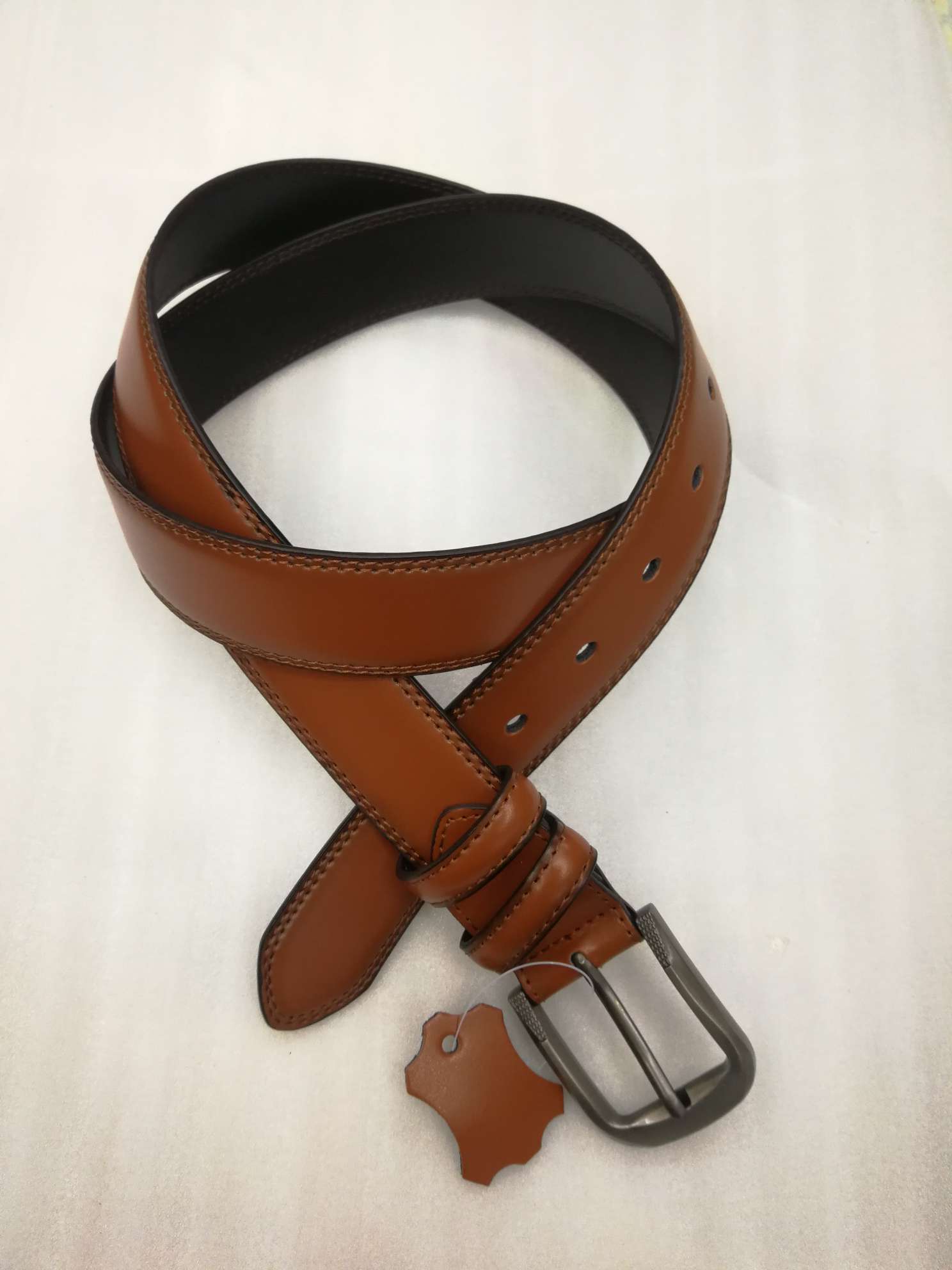 义乌好皮带ABO020男士商务潮流真皮针扣休闲男士腰带厂家直销供应内销外贸可来样订做详情图2