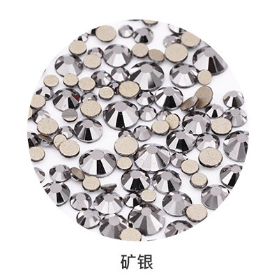 Mineral silver gold base flat-bottom diamond imitation Austrian nail drill