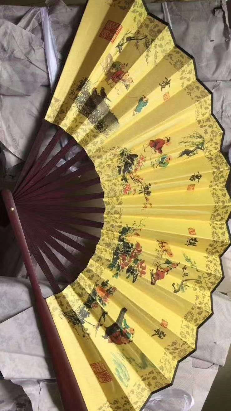 扇子10寸娟扇稠布扇艺术扇礼品扇细节图