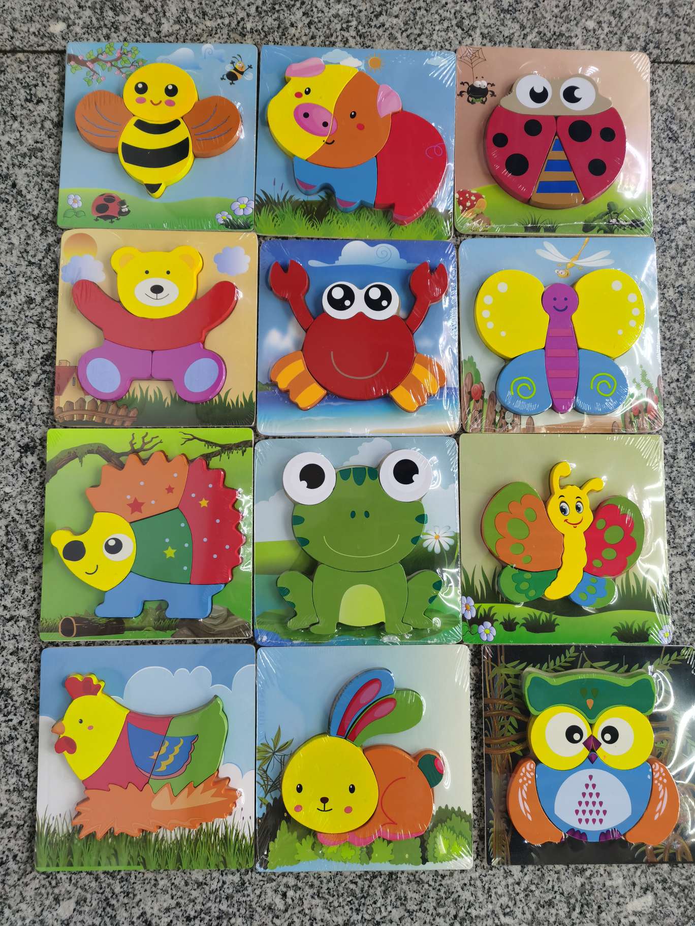 Three-dimensional jigsaw wooden jigsaw animal jigsaw pattern cognitive toy puzzle