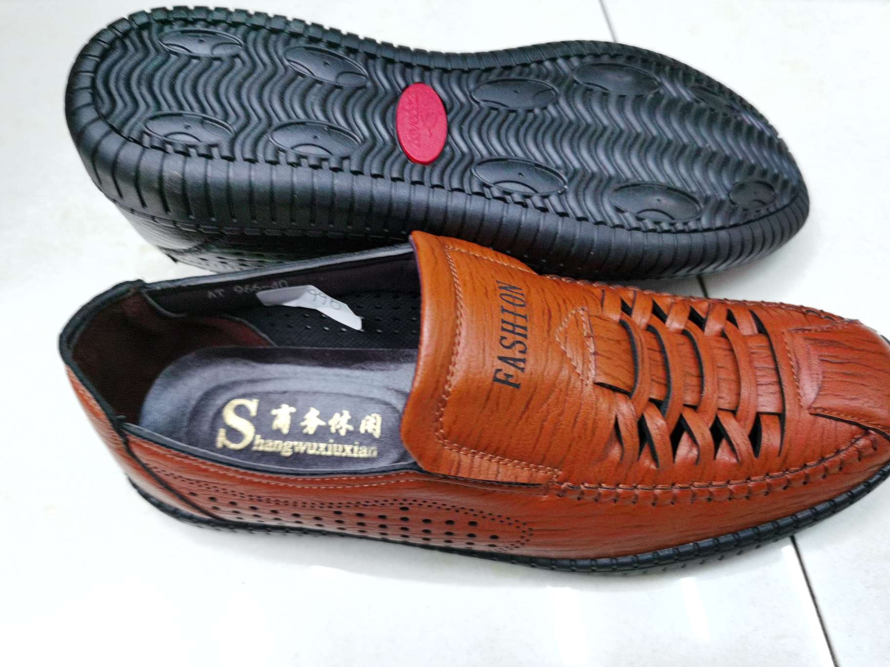 Knit men's leather sandals thumbnail