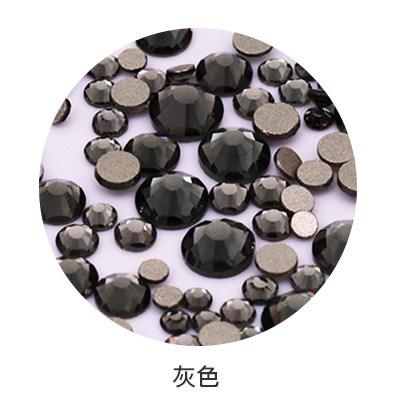 Transparent grey-gold base flat-bottom diamond imitation Austrian nail drill