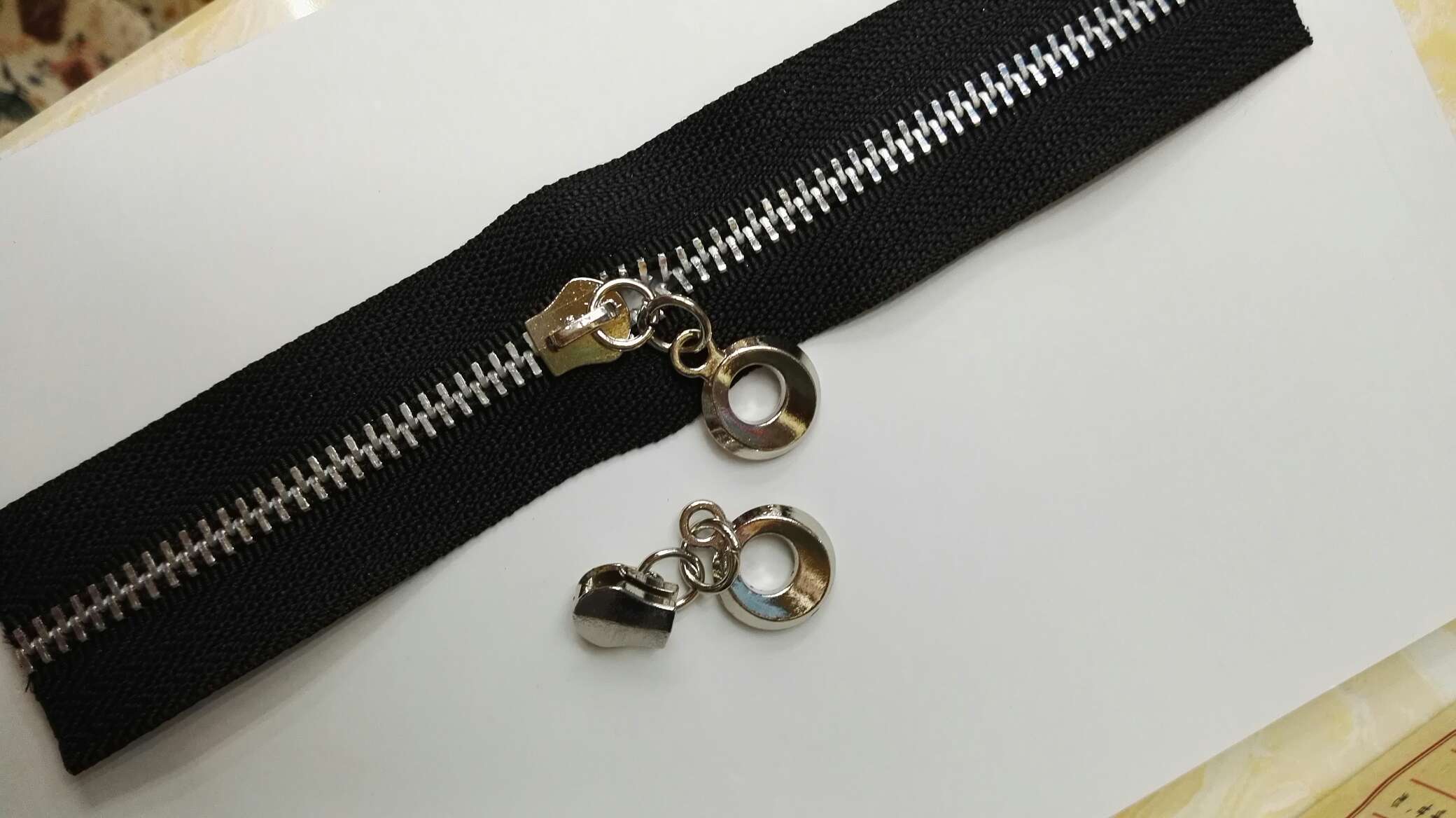 5# metal aluminium tooth zipper hanging white earrings, zipper head, case, bag, clothing, home textiles general