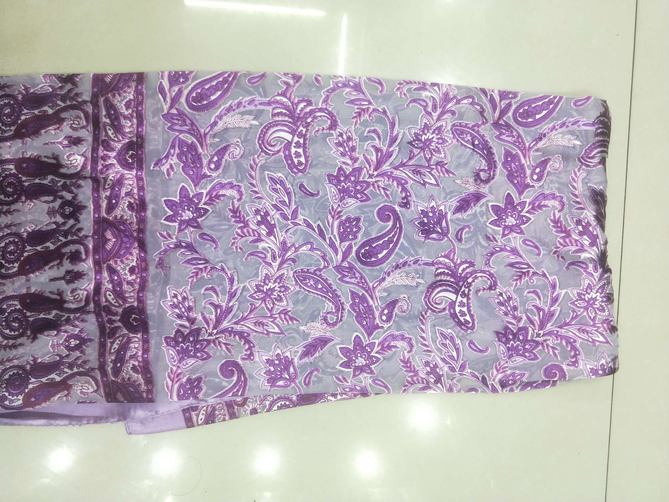 Fashion Trend Worn Floral Lustrine Scarf 1