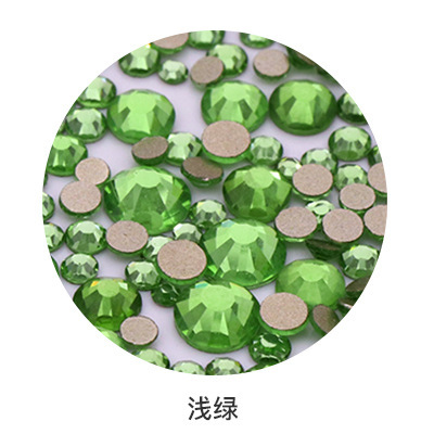 Light green gold base flat-bottomed diamond imitation Austrian nail drill