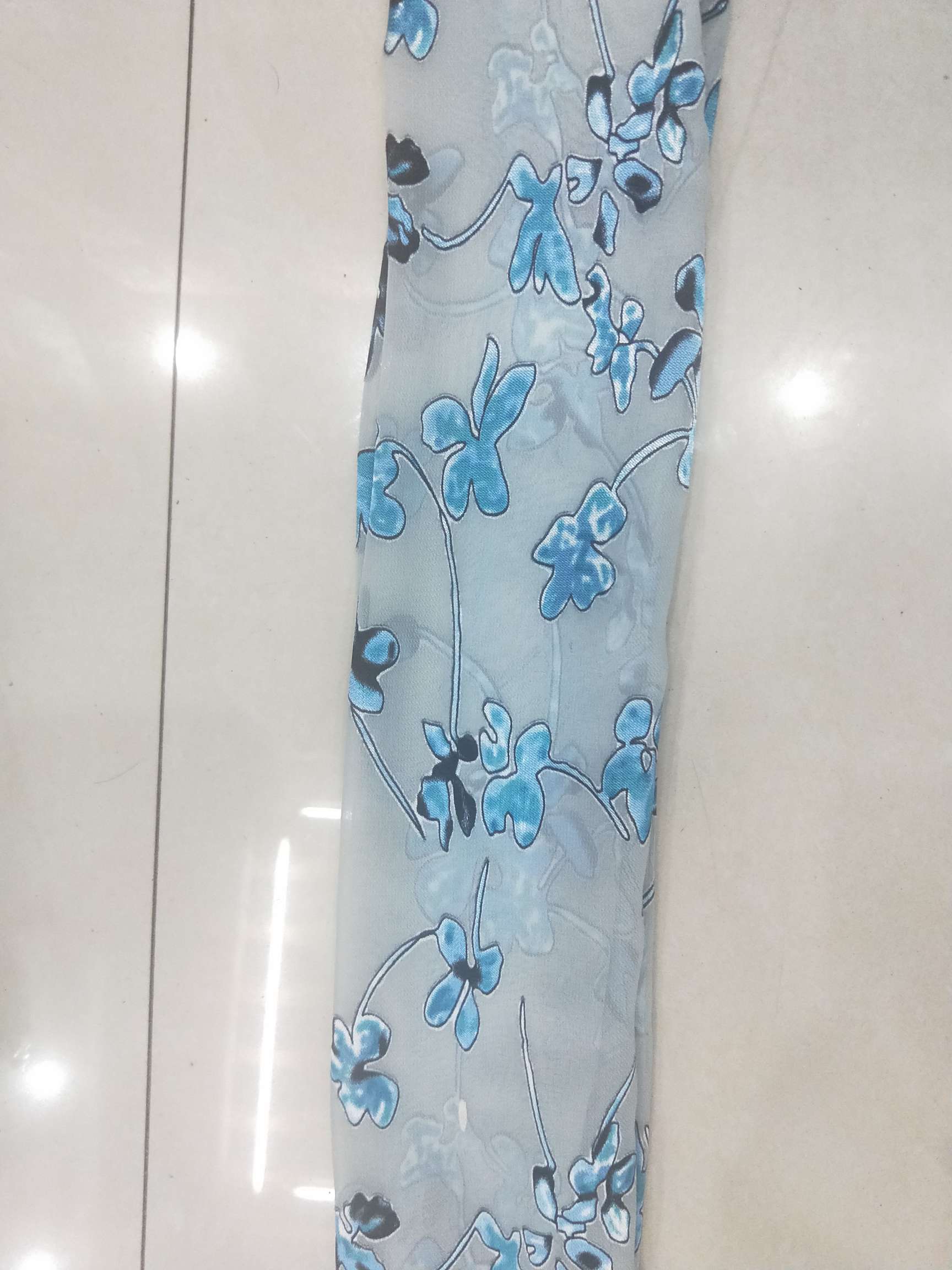 Fashion Trend Worn Floral Lustrine Scarf 19
