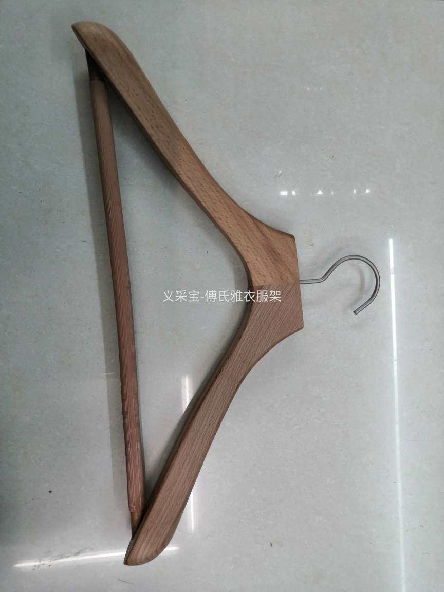 衣架木质实木服装店防滑定制成人无痕衣挂裤夹批发儿童原木女装木榉木宽肩衣架成人防滑产品图