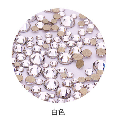 Exquisite flat-bottomed diamond, water diamond, white diamond jewelry accessories, delicate and shiny, handcrafted DIY materials, nail drill