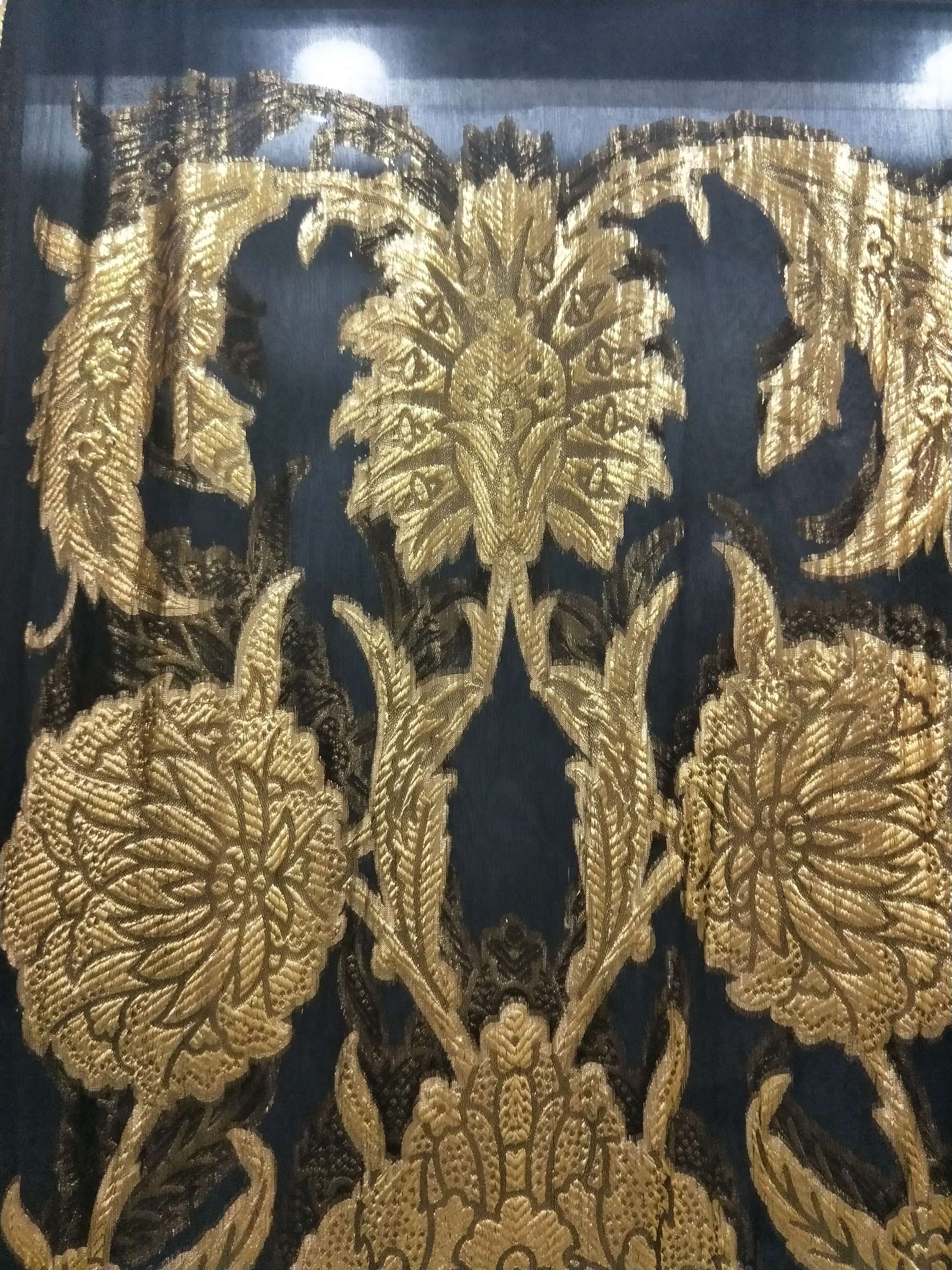 Silk Gold Cut Floral Lustrine 17