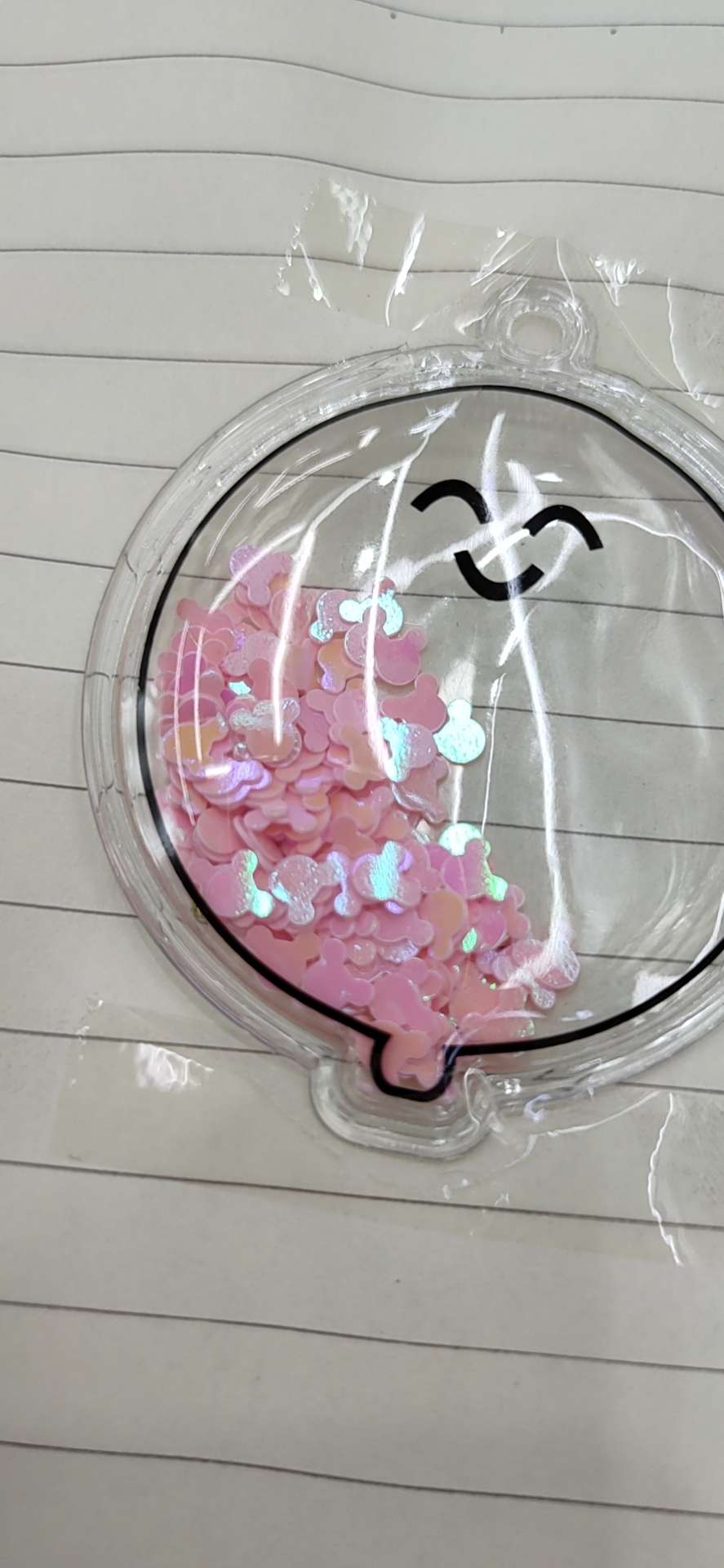 箱包亮片充气标笑脸黑色印刷产品图
