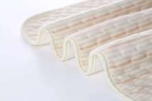 4层彩棉隔尿垫 50×70  双面可用 一面精梳彩棉 中间夹层聚酯纤维  复合tpu防水层  最后一面是竹纤维 吸水性强