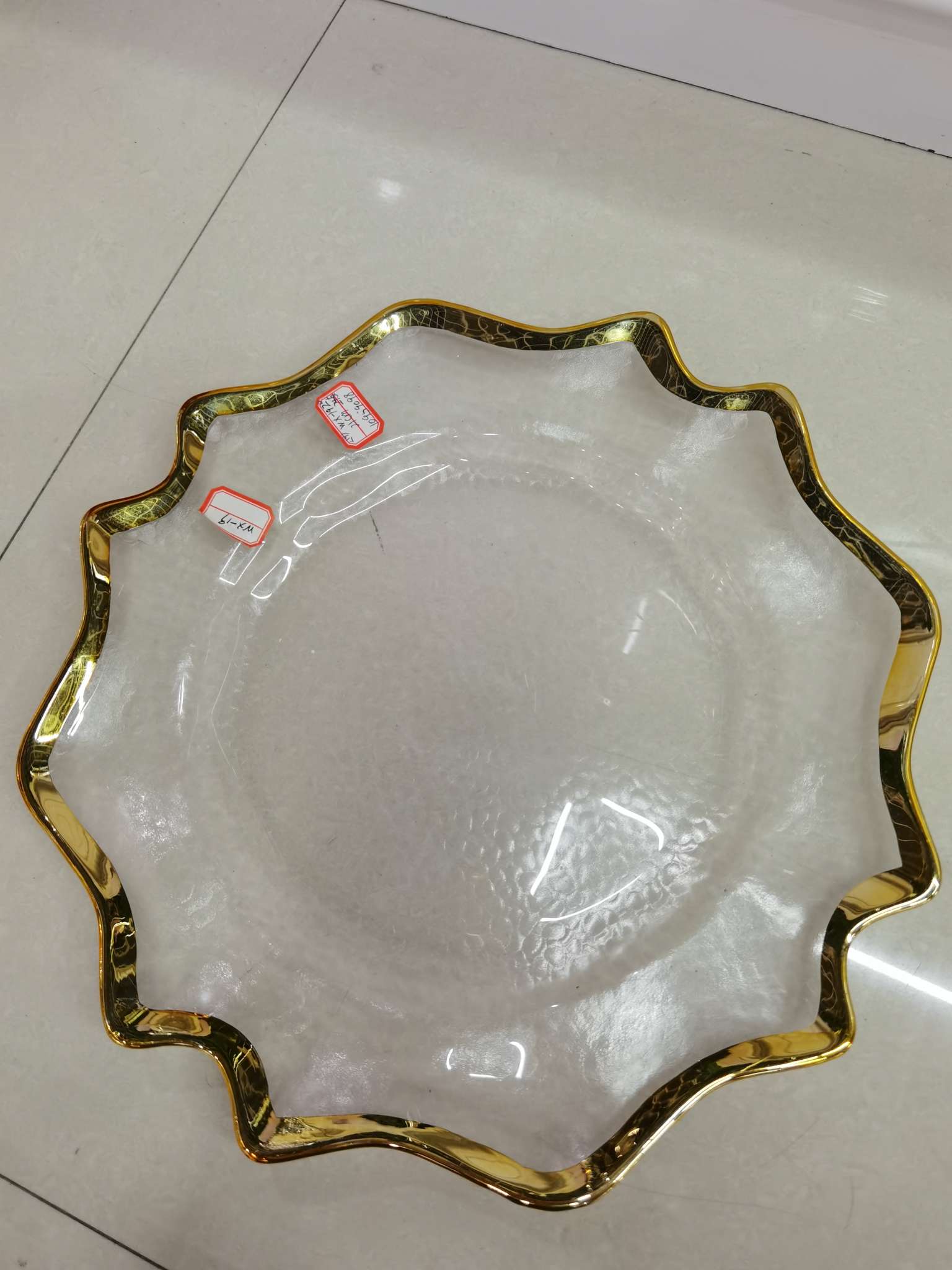 Glass handicraft wedding supplies dinner plate