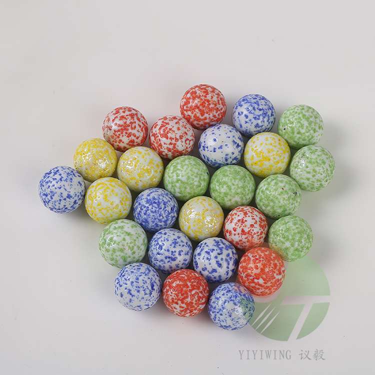 100粒16mm彩色瓷芝麻玻璃球鱼缸装饰弹珠夹弹珠游戏玻璃珠