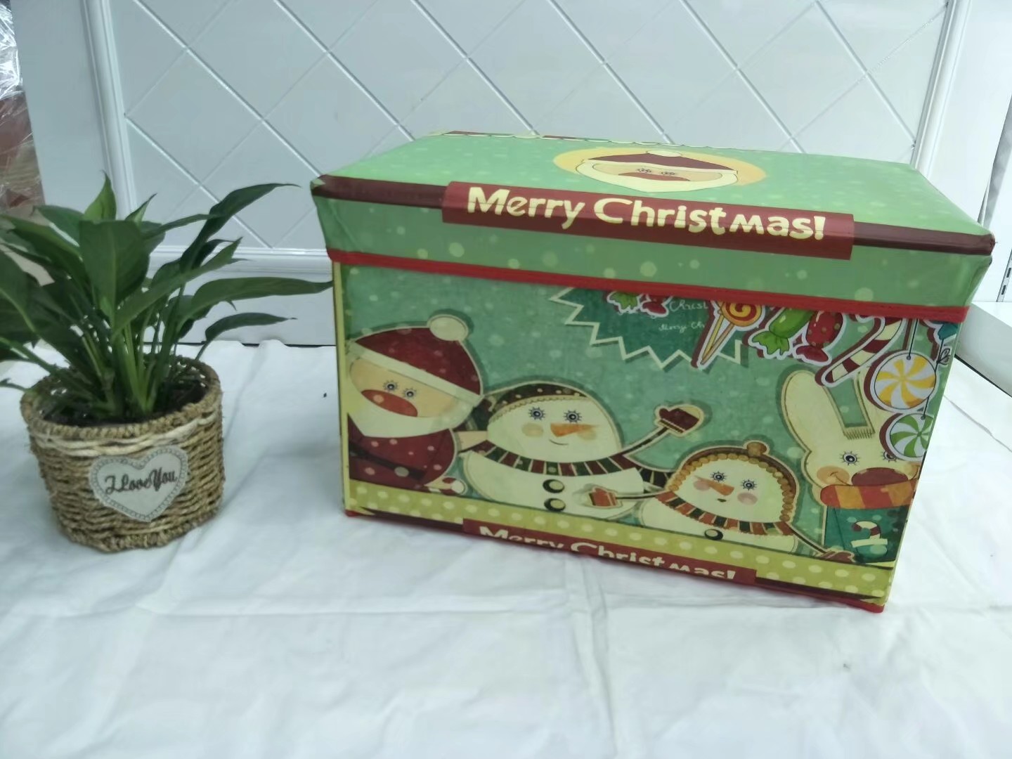 覆膜无纺布收纳凳，加强凳，牛津布百纳箱，收纳盒白底实物图