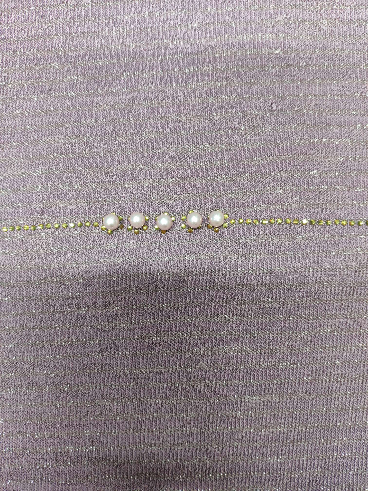 Elastic pearl long scarf Specification image