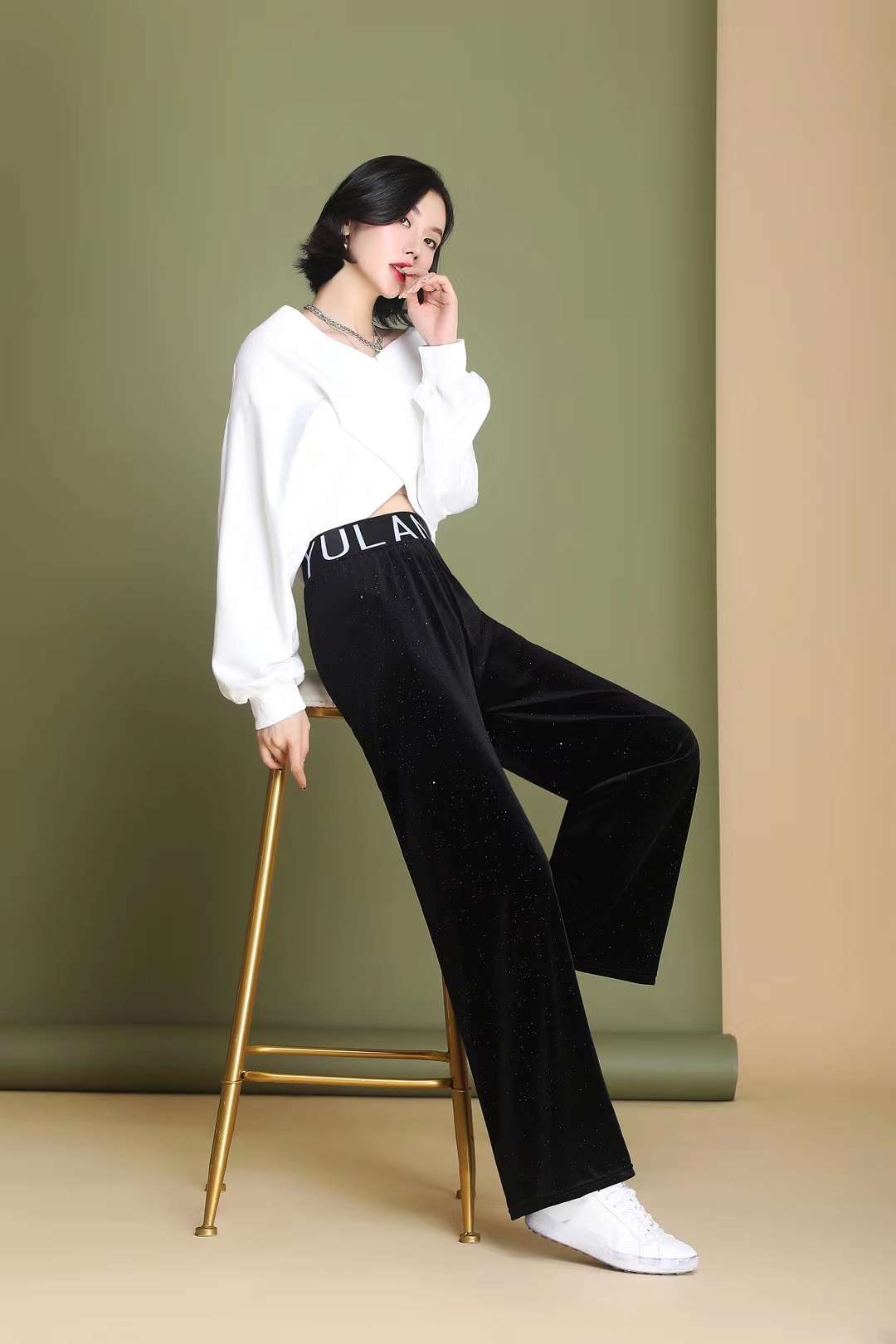 Sparkling velvet pants, M, L, xL undefined