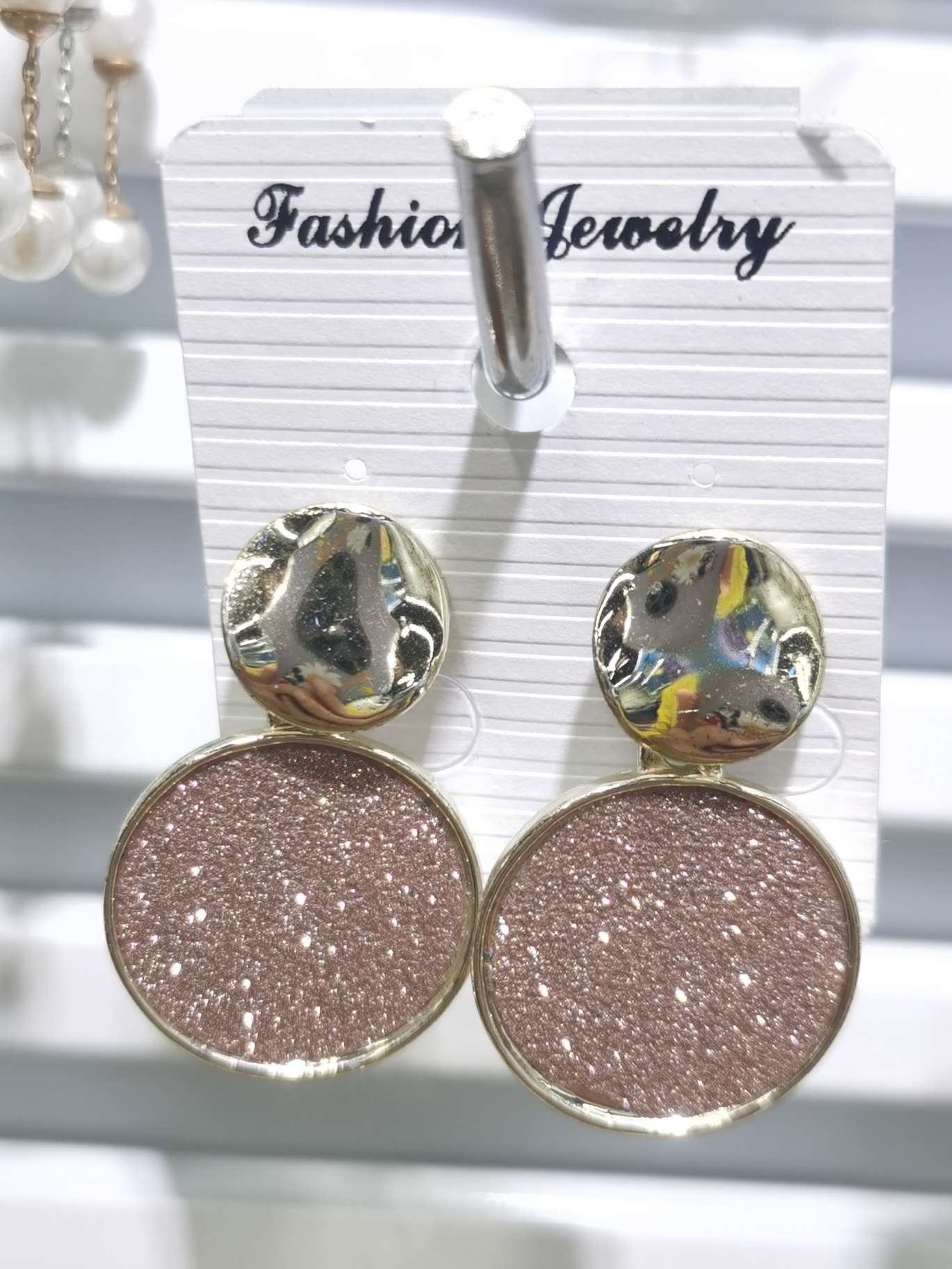 Rose crystal earrings