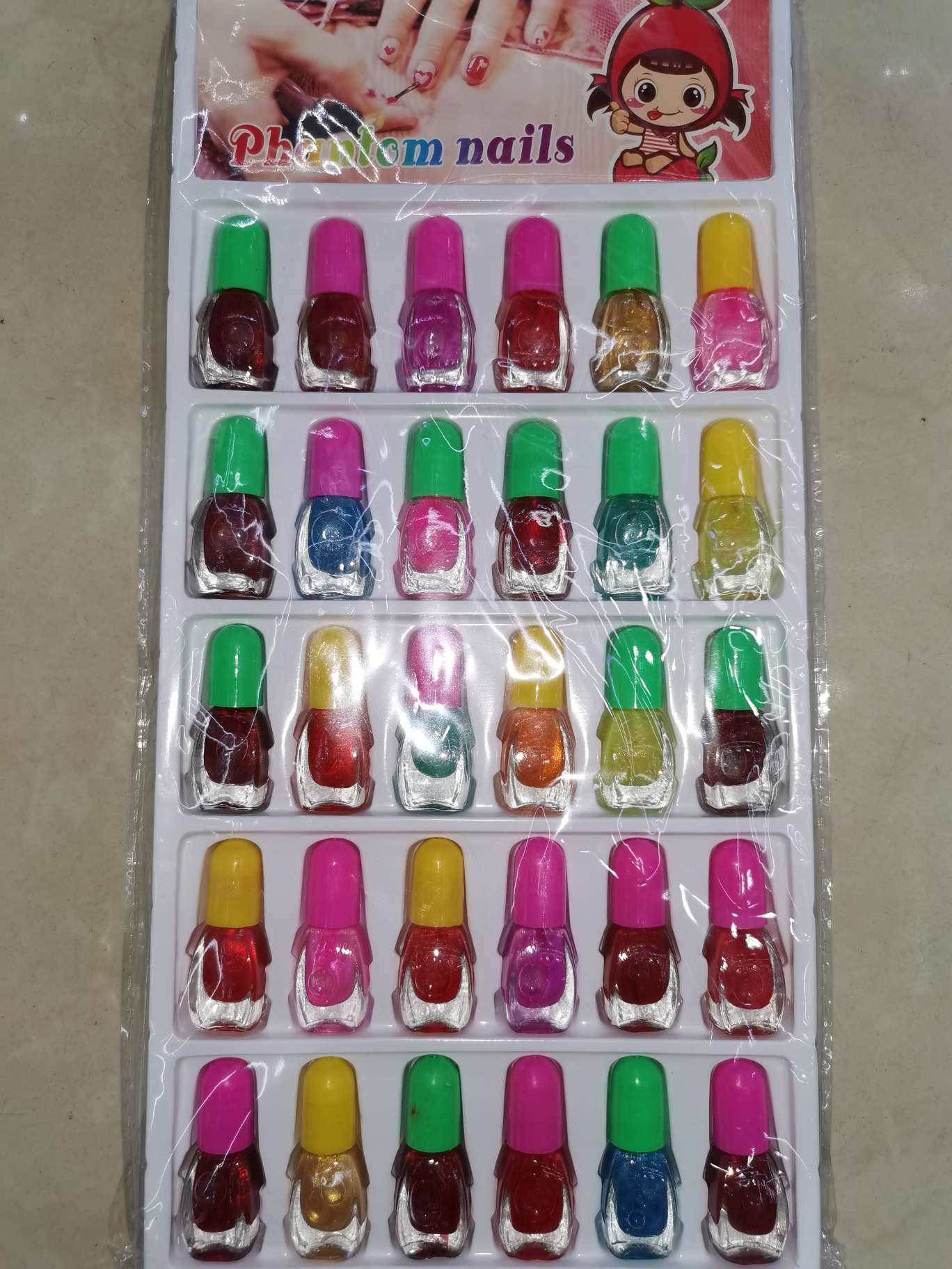 30 square bottles of nail polish thumbnail