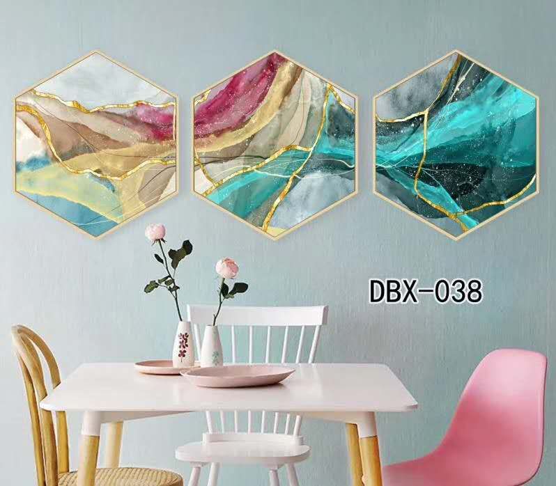 Fine decorative painting, 40*40 cm hexagonal polygon