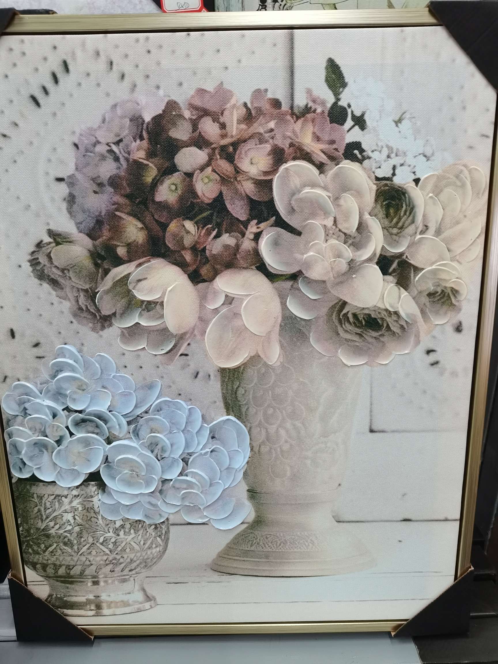 手工油画欧式双花盆