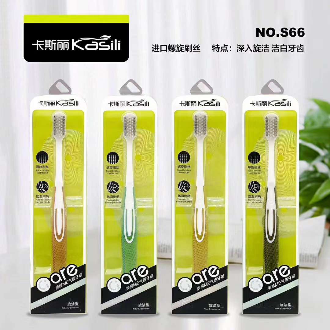 Top grade toothbrush PVC transparent box Casri S66 soft bristle crystal handle toothbrush thumbnail