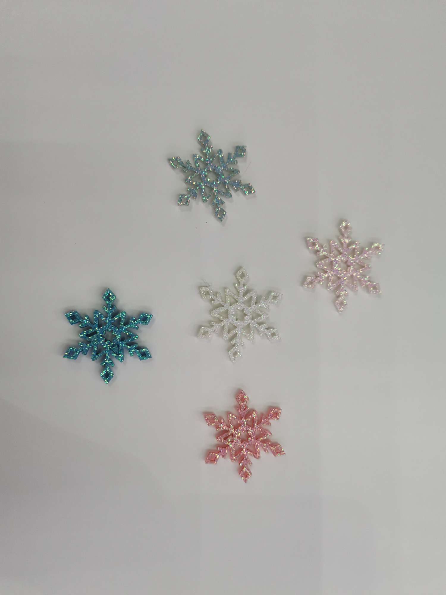 Glittery snowflake flakes