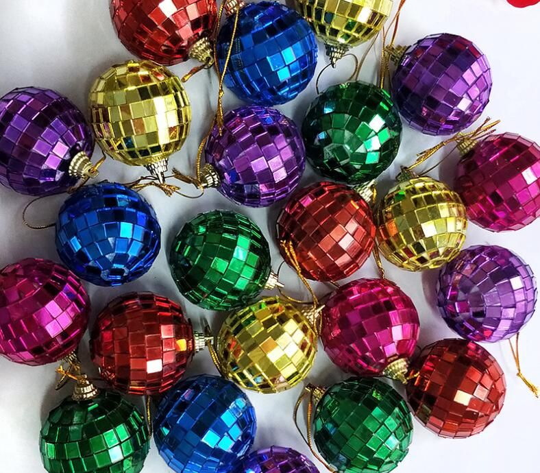 30mm colored lighting balls, KTV decorative glass balls, red, yellow, blue, green and silver glass balls full figure