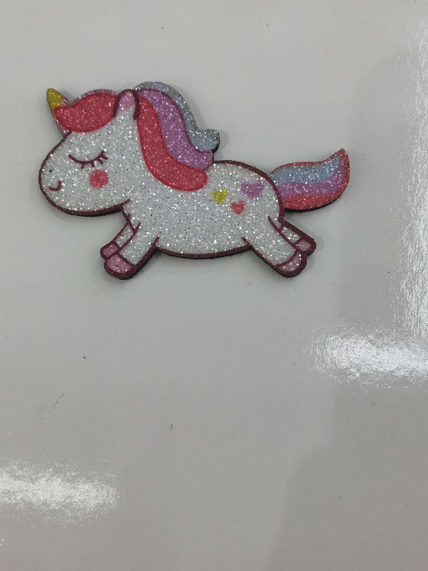 Printed glitter unicorn
