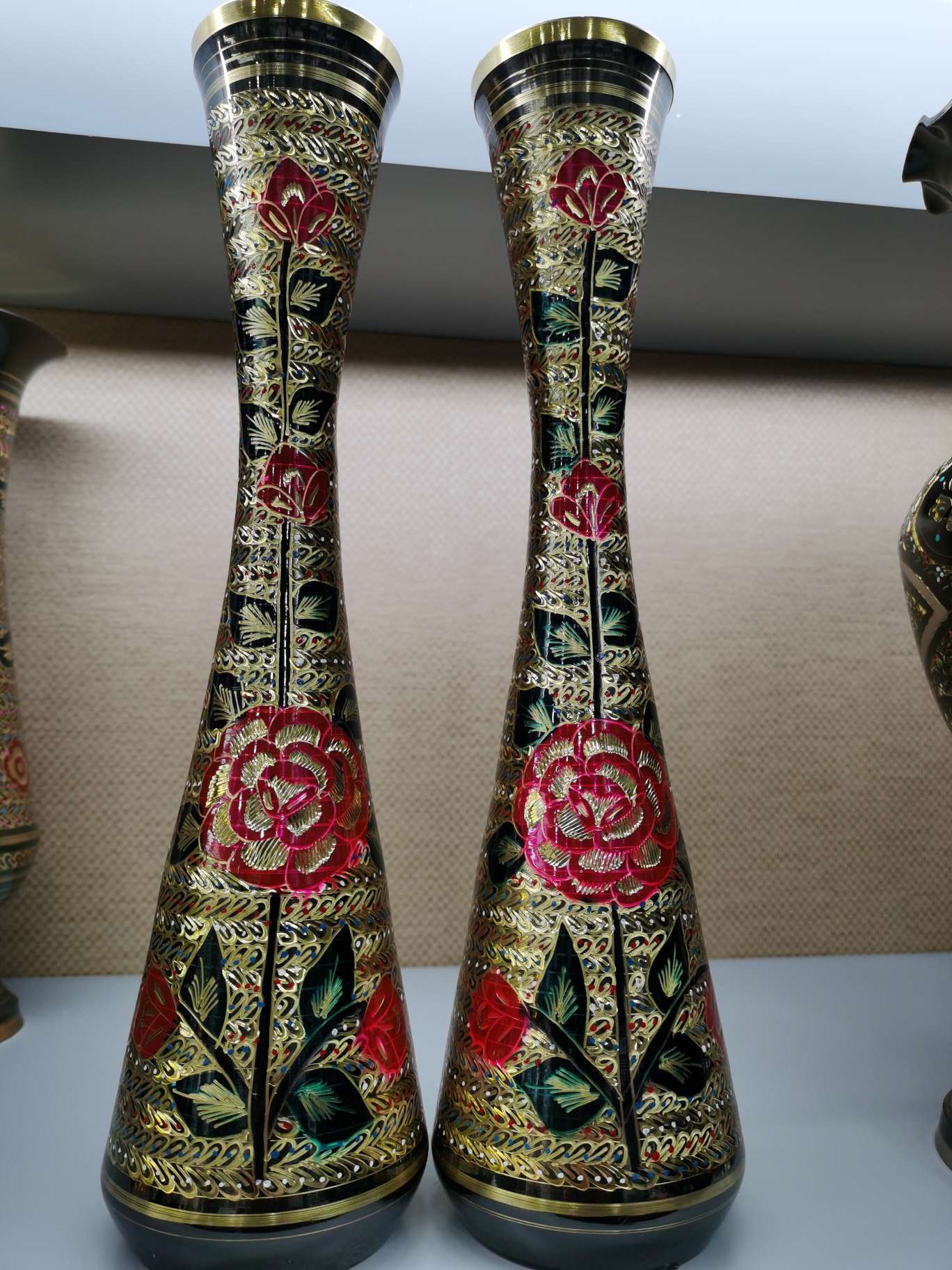 纯铜工艺品印度巴基斯坦欧式风格纯铜手工工艺品铜花瓶图