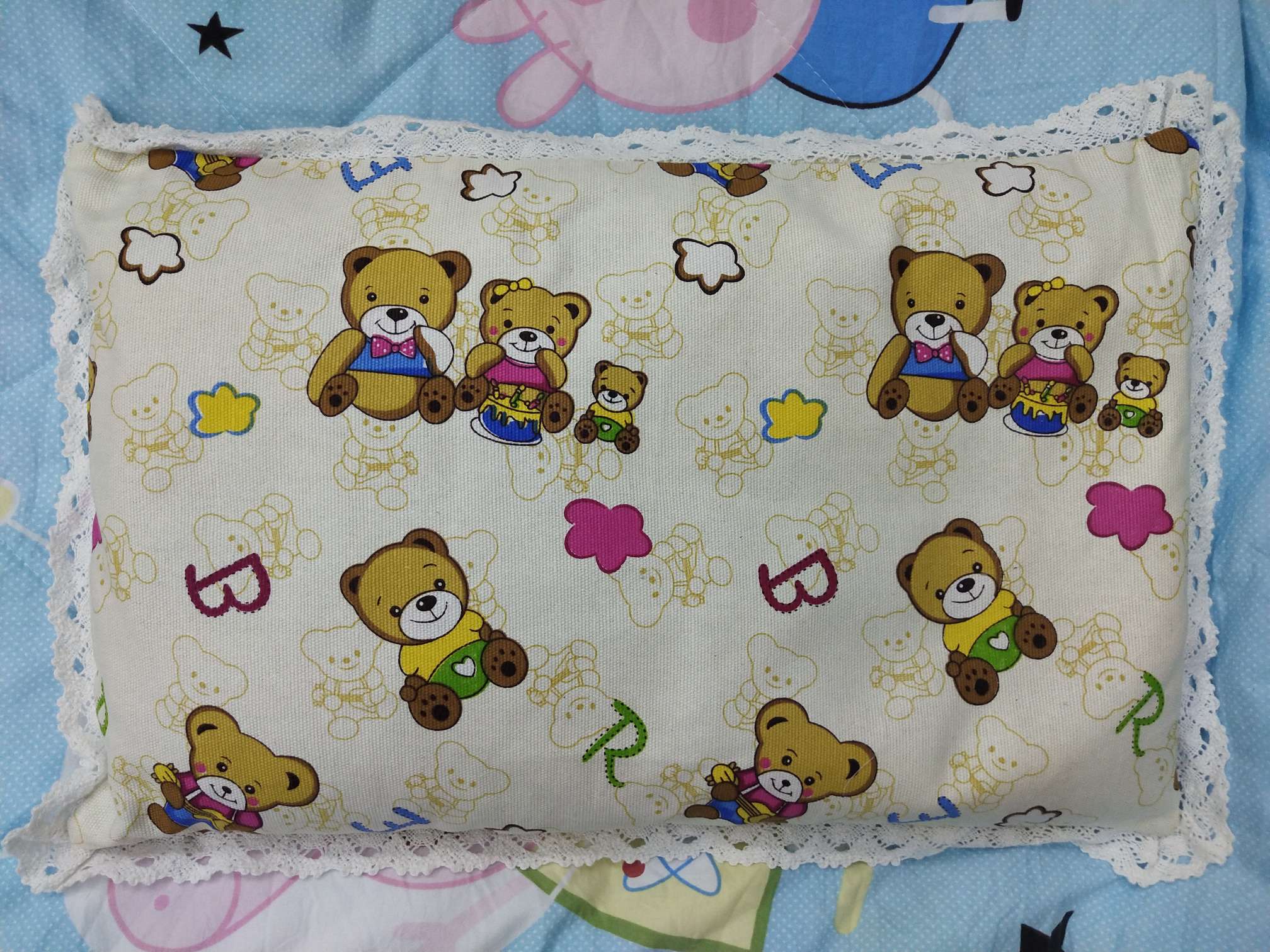 婴儿宝宝儿童枕头小米枕卡通小熊