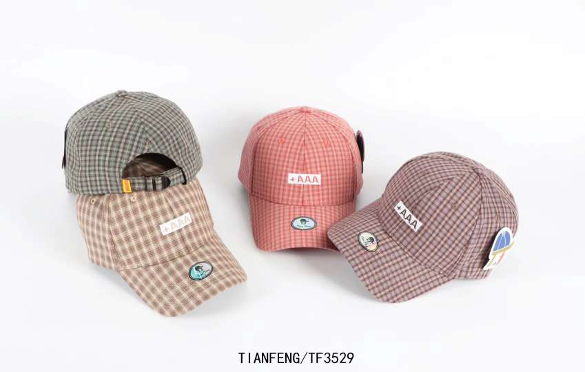 Instagram Hat for women summer fashion check baseball cap for men with simple lettering embroidered duck tongue