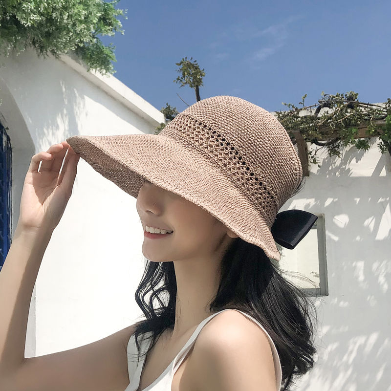 太阳帽女空顶帽卷卷遮阳帽大帽檐防晒帽子夏季凉帽时尚百搭可折叠