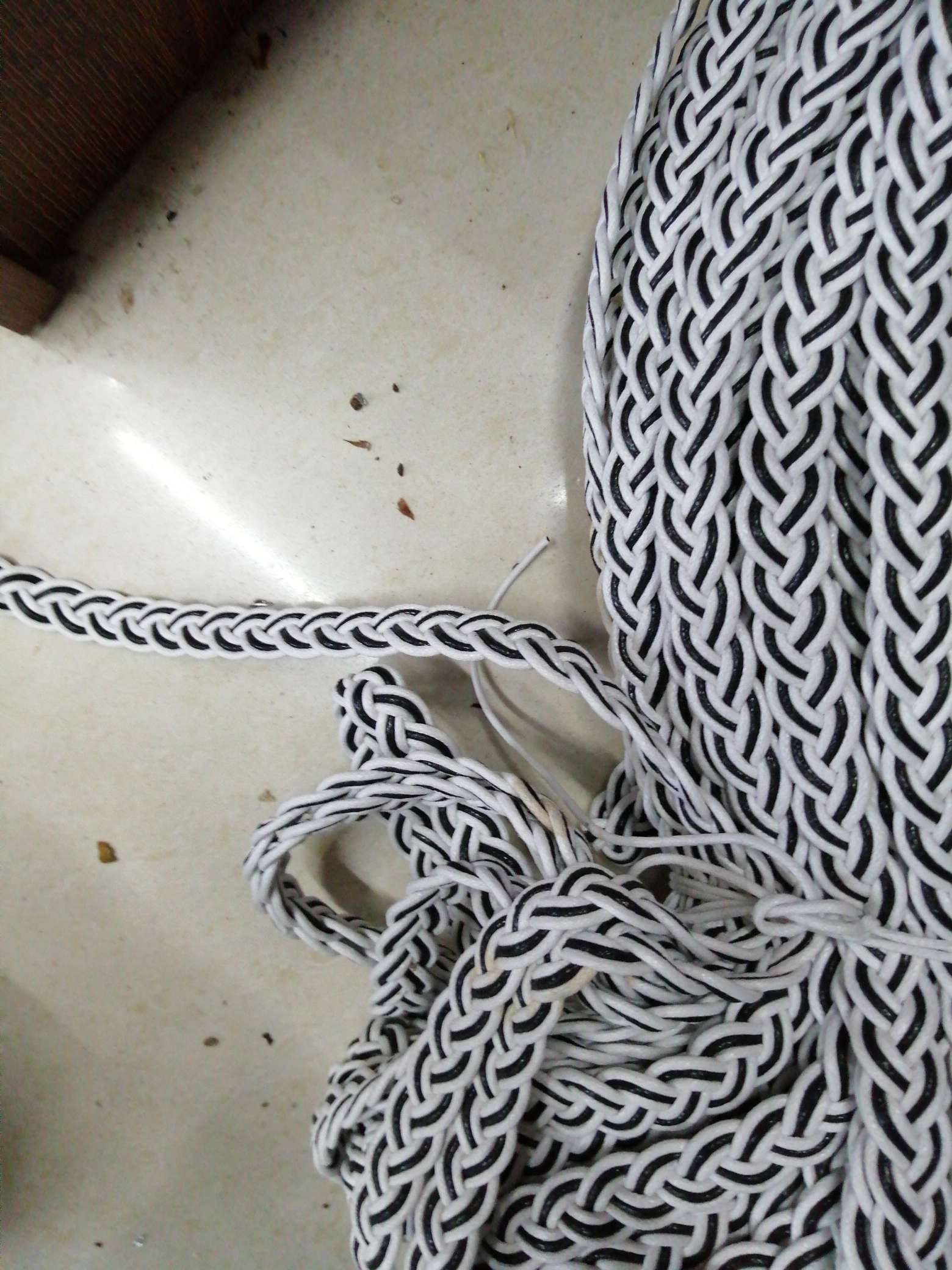 Two-color 3X3 wax rope braid