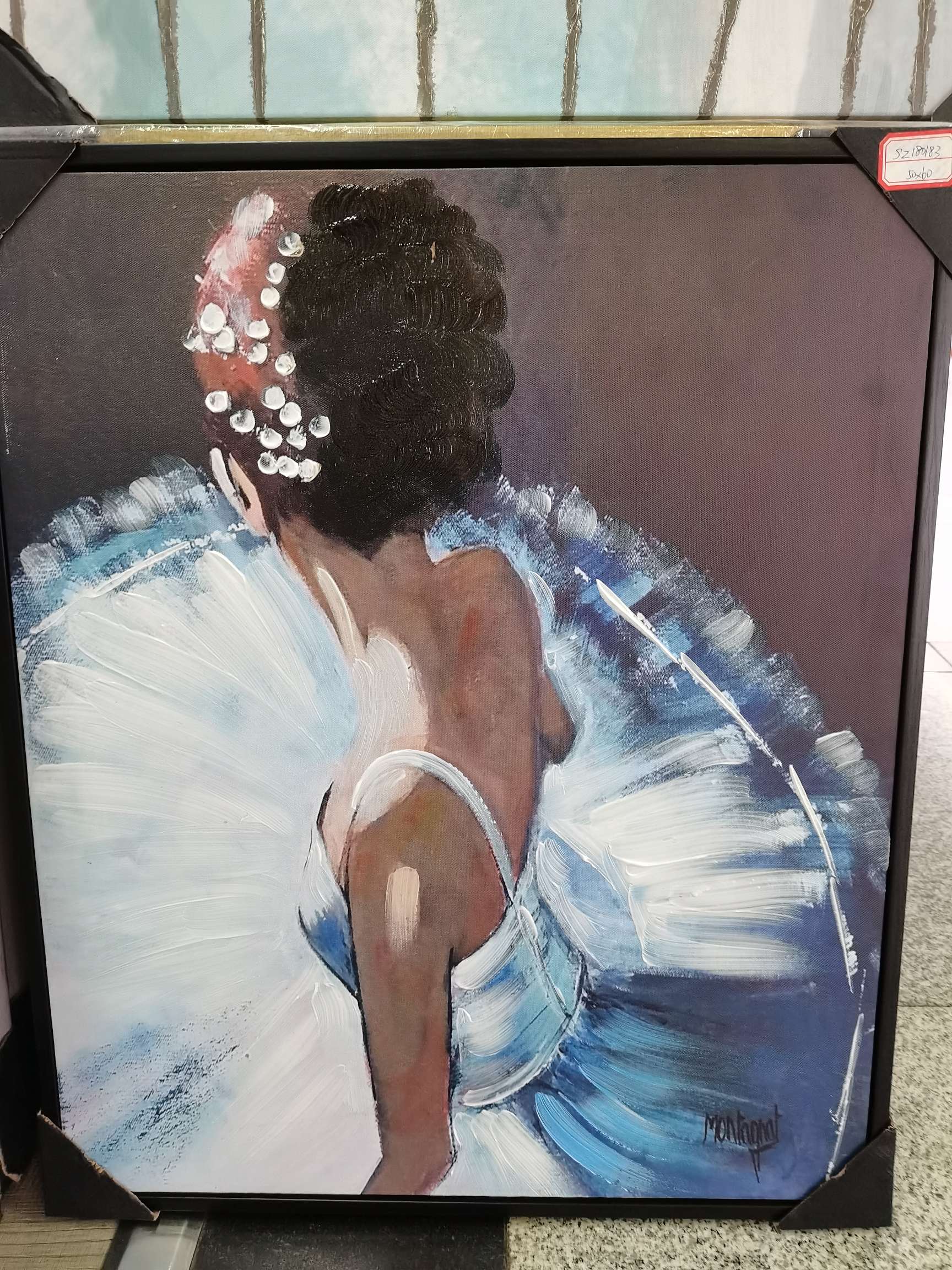 手工油画单人芭蕾舞