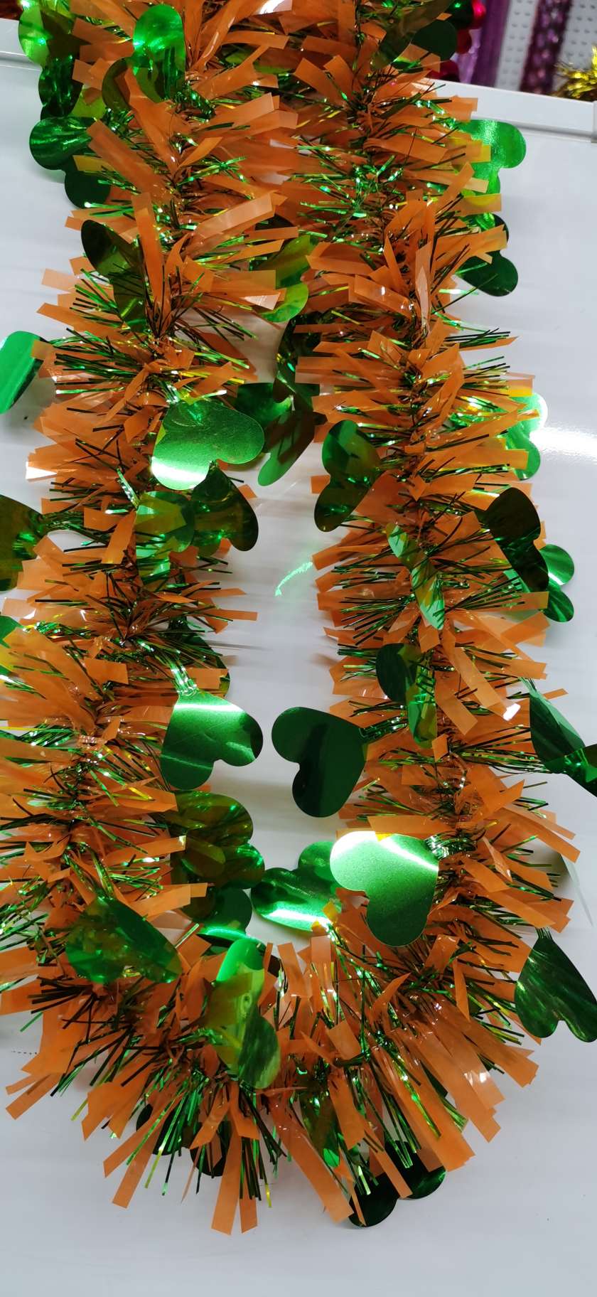 Two-color heart-shaped Christmas ribbons, rubia carnival party supplies, party ribbons