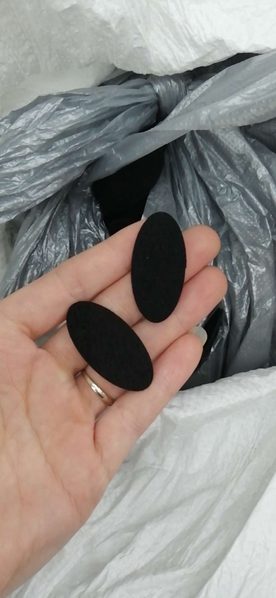 饰品扣，头饰布贴，遮结点，遮破洞，椭圆型，无纺布2.0，2*4产品图