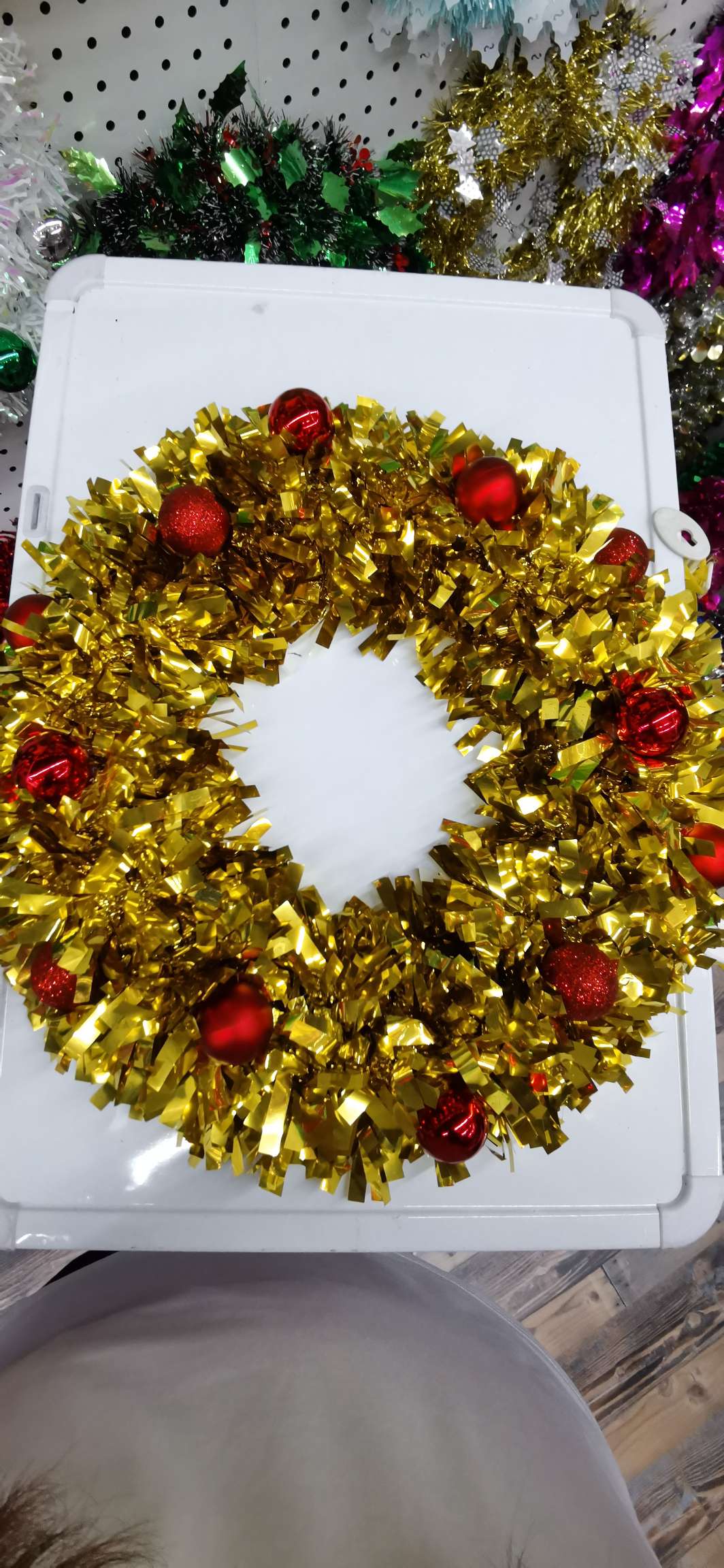 Christmas wreath pendant, Christmas decoration arrangement, sequined wire five-star decoration