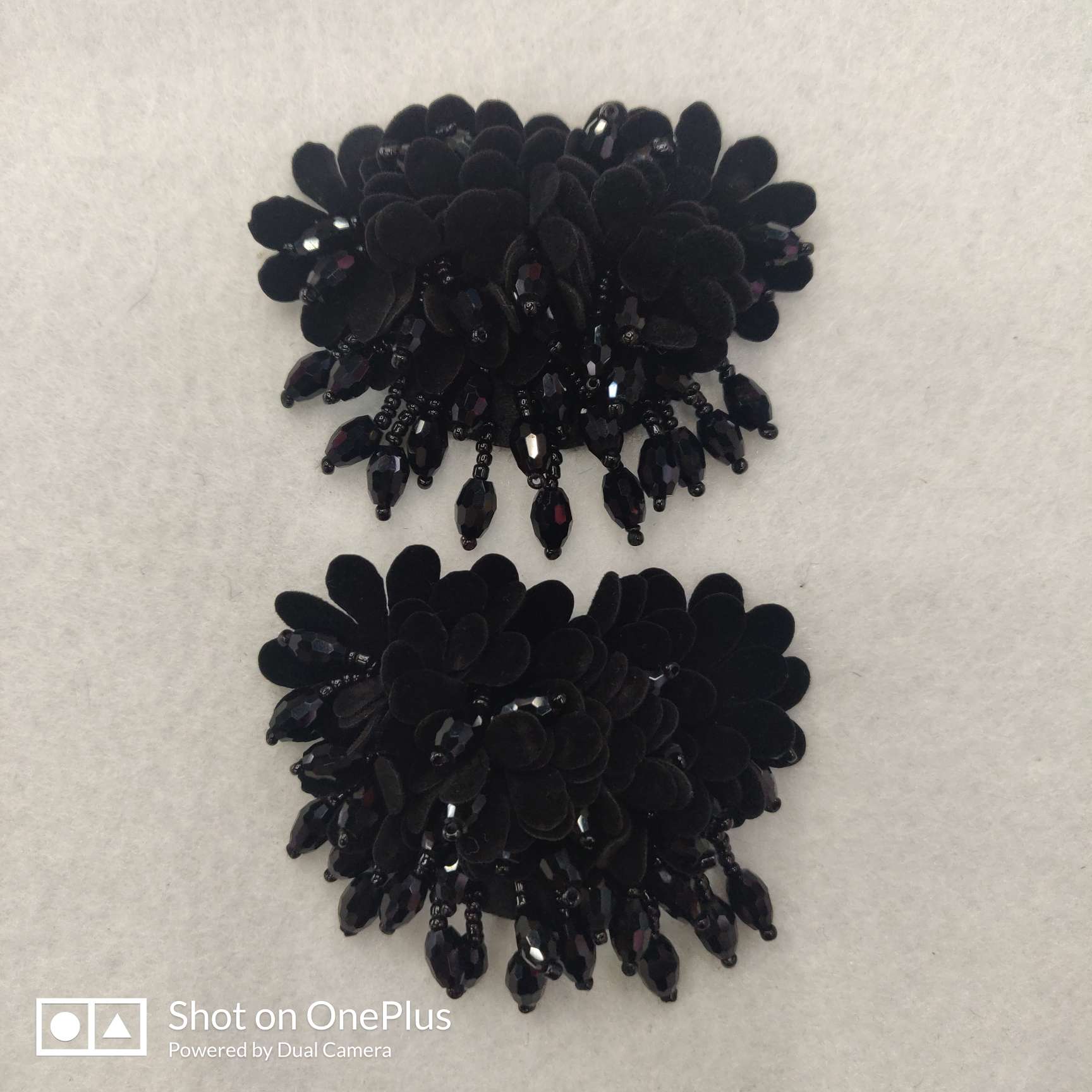 双面绒水晶手工半圆鞋花