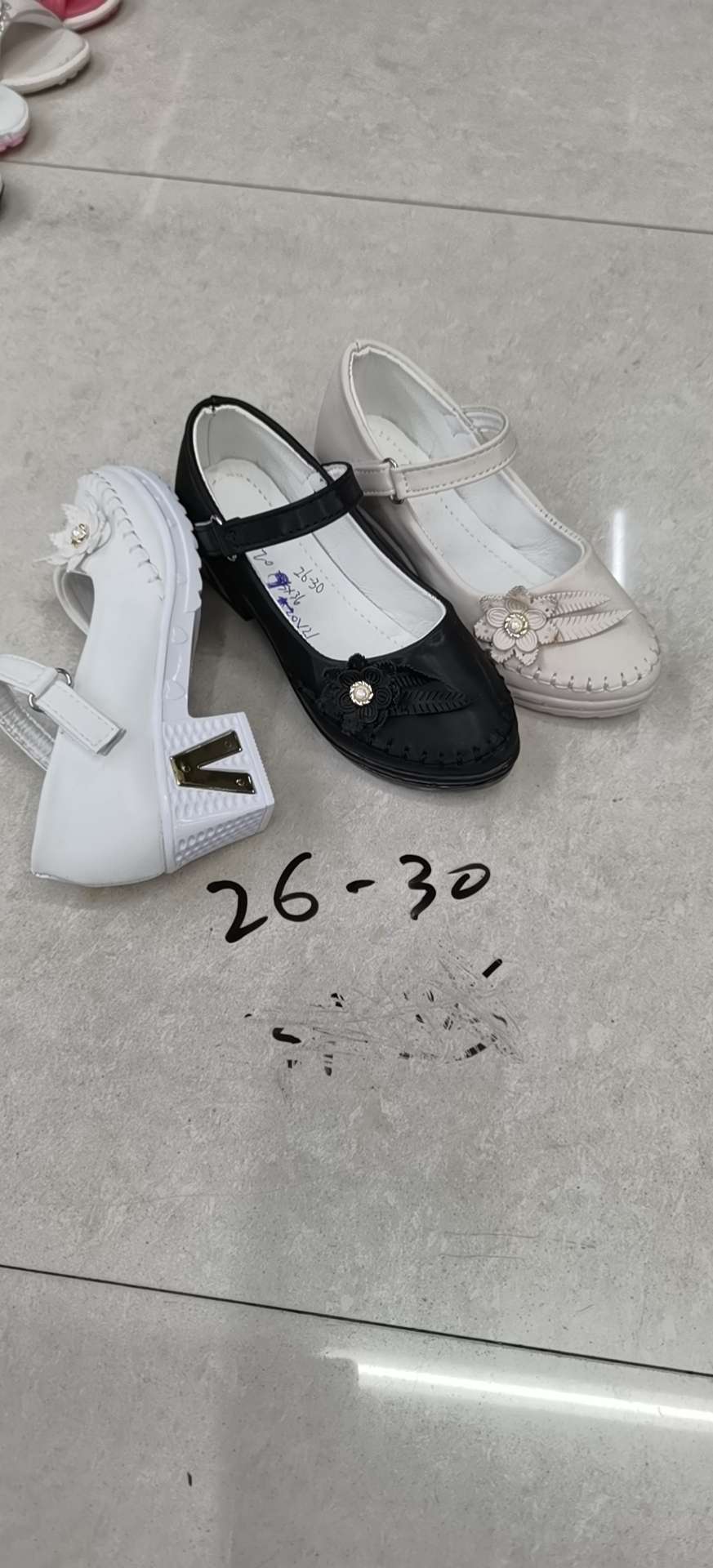 2023 Spring Children Students Perform Korean Version Of Girls' Bowtie Girls' Leather Shoes 018 Leather Inner Casual Etiquette Shoes